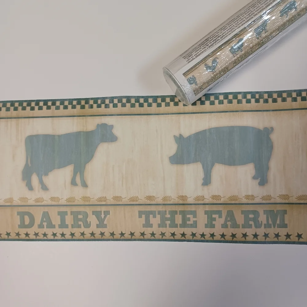 Wallpaper Border Grace Blue Farmers Market